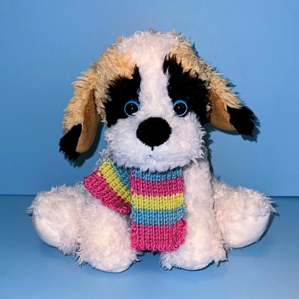 Maurices St. Bernard Dog Puppy Brown White 8" Plush Scarf Stuffed Animal 2008